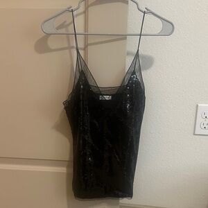 Free People Black Sequin Women's Top